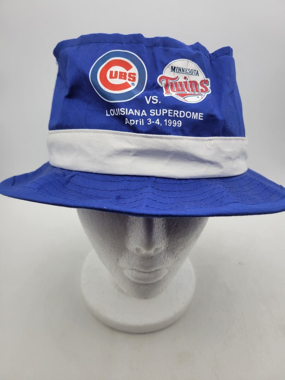Chicago Cubs Vs Minnesota Twins Bucket Hat MLB Baseball Cap 1999 Superdome